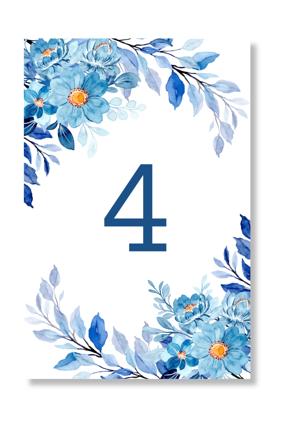 Personal Číslo stolu - Modré květiny Zvolte množství: od 1 ks do 10 ks