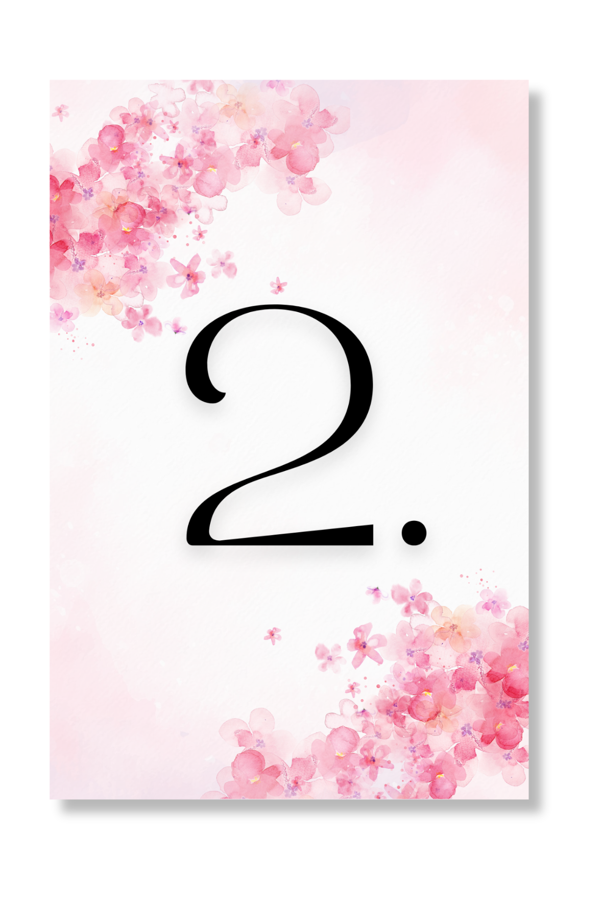 Personal Číslo stolu - Růžové květiny Zvolte množství: od 1 ks do 10 ks