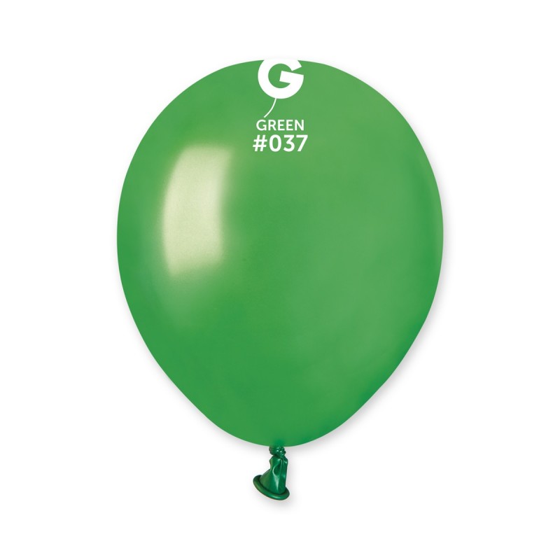 Levně Gemar Balónek - metalický zelený 13 cm 100 ks