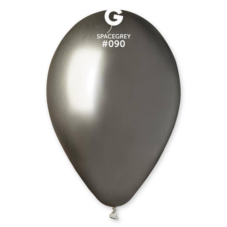 Balónik chrómový šedý 33 cm 50 ks