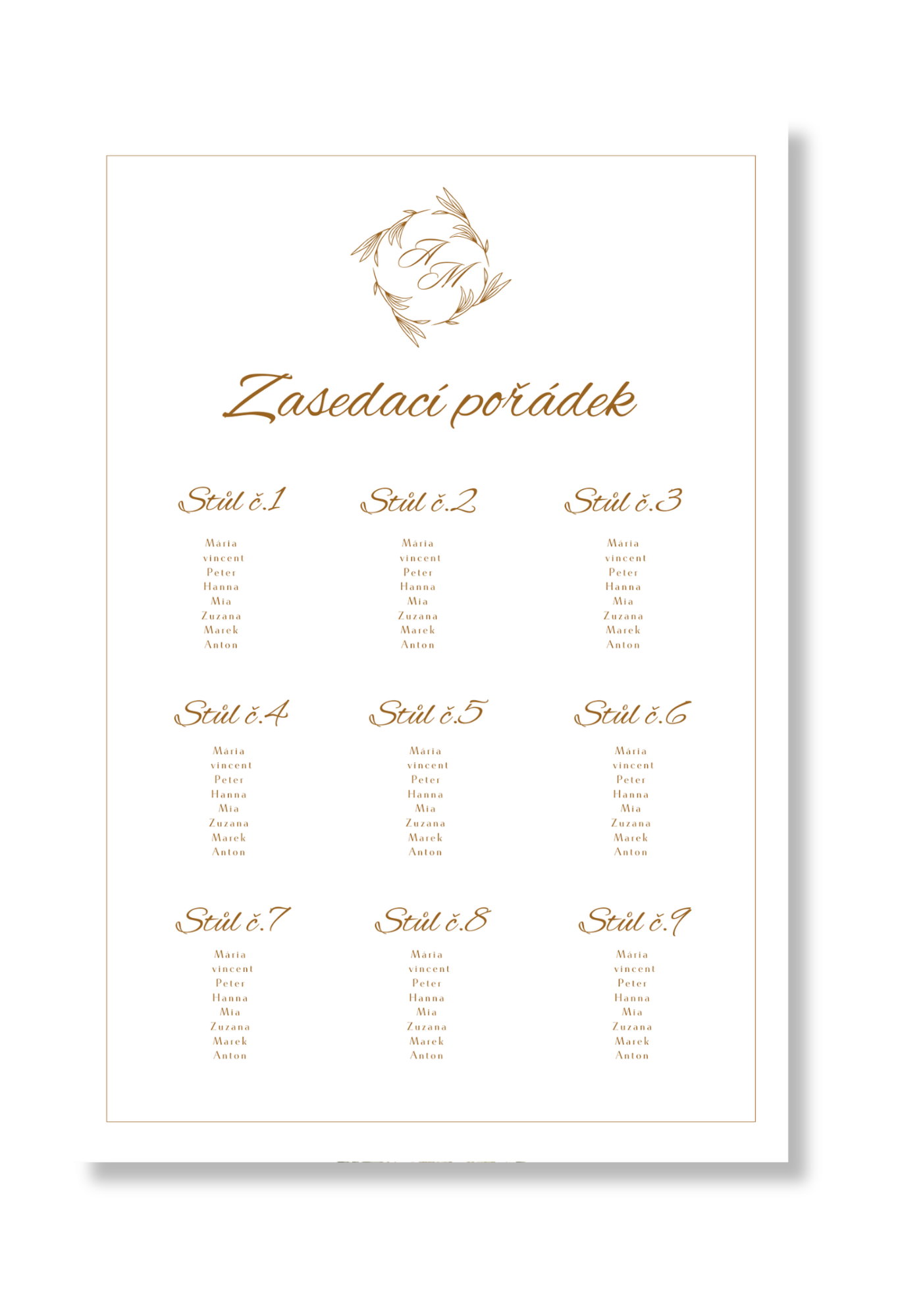 Levně Personal Zasedací pořádek - Golden Exquisite