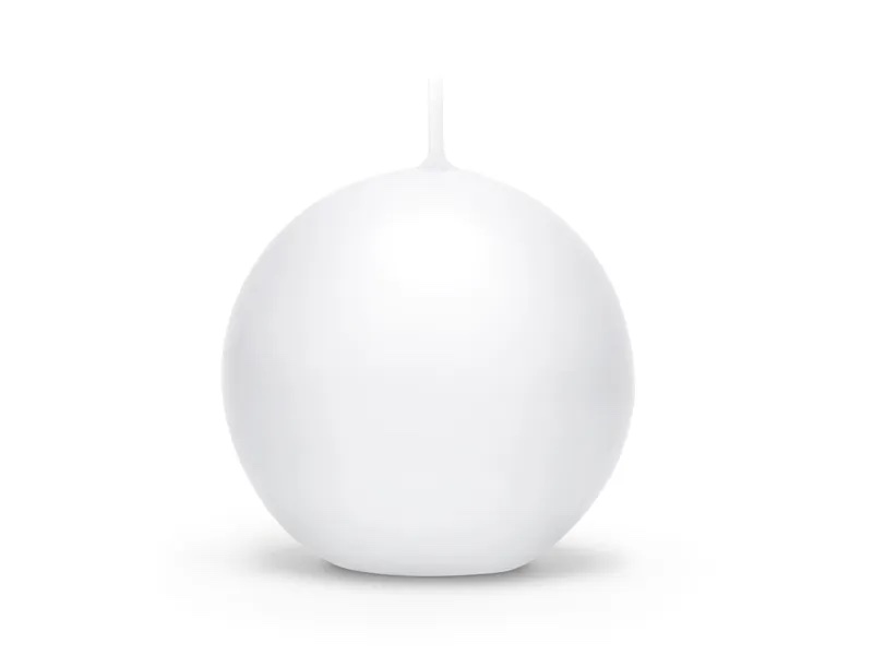 Levně PartyDeco Svíčka - Koule matná bílá 6 cm