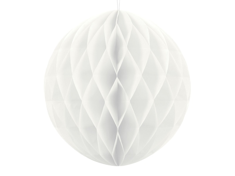 Levně PartyDeco Papírová koule - Bílá 30 cm
