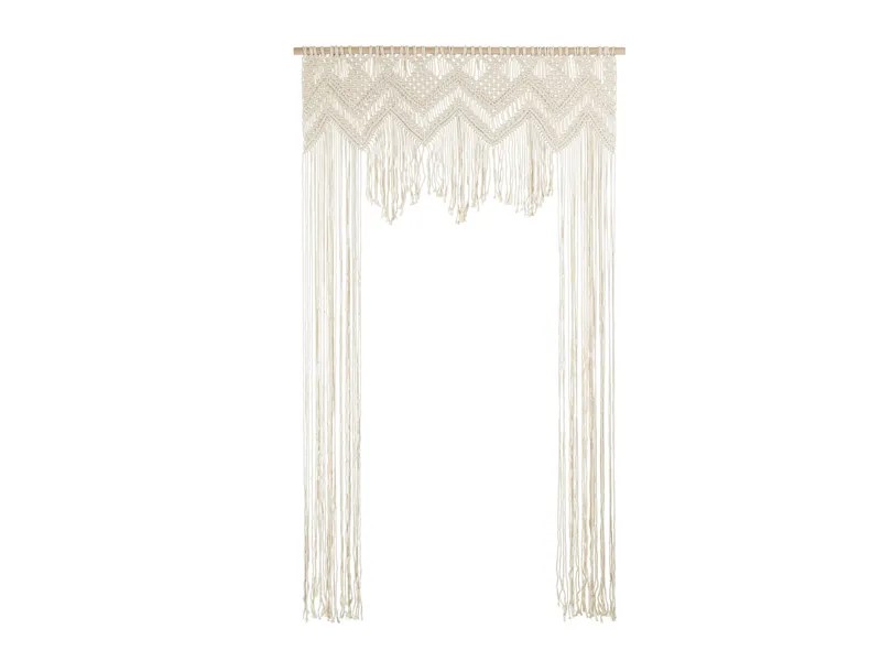 Levně PartyDeco Svatební Macrame závěs - Krémový 104 x 182 cm