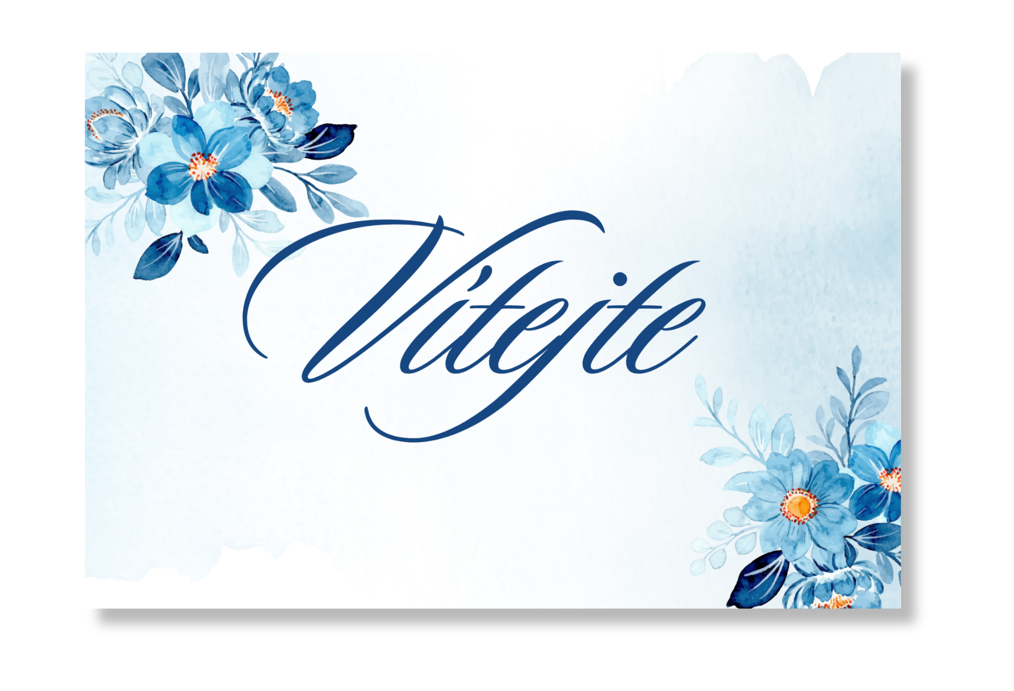Levně Personal Uvítací tabule - Modré květiny