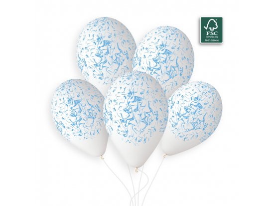 Levně Svet balonku Balón - Mramor modrý 33 cm