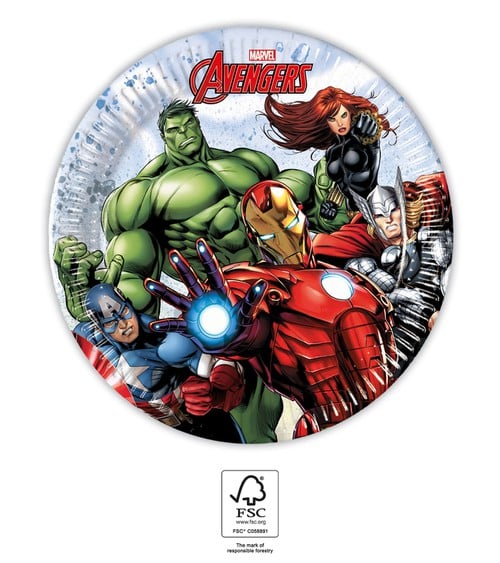 Levně Procos Papírové talíře - Avengers 20 cm 8 ks