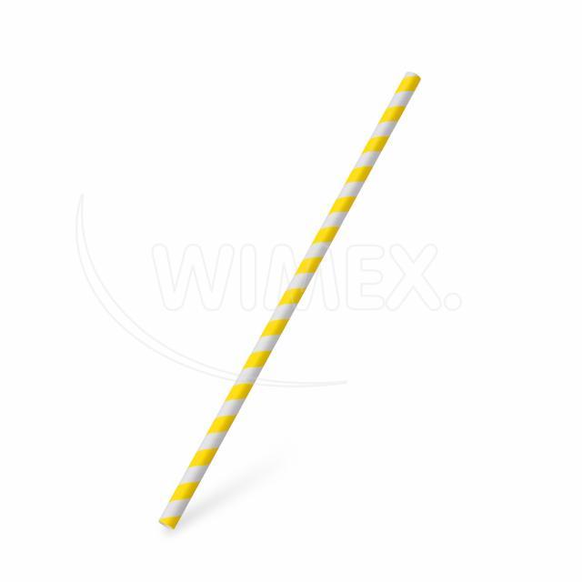 Levně WIMEX s.r.o. Brčka papírová Spirála žlutá `JUMBO` Ø8mm x 25cm [100 ks]