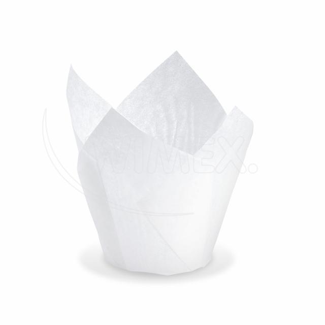 WIMEX s.r.o. Tulipánový cukrářský košíček (PAP) bílý Ø50 x 85 mm / 16 x 16 cm [100 ks]