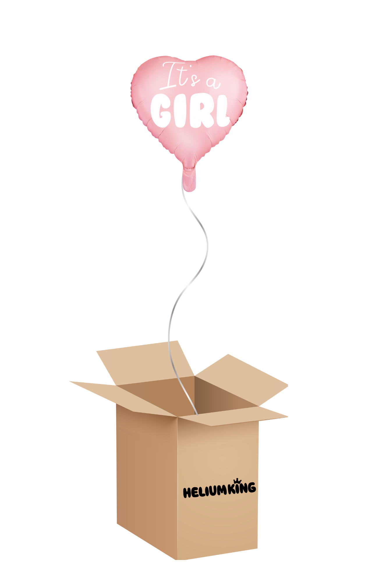 HeliumKing Balónový box - It's a girl ružové srdce