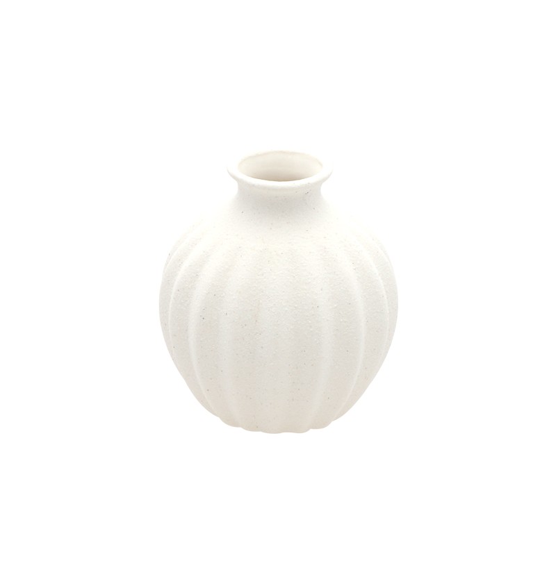 Levně Chaks Keramická váza guľa - White 9,5 x 10,5 cm