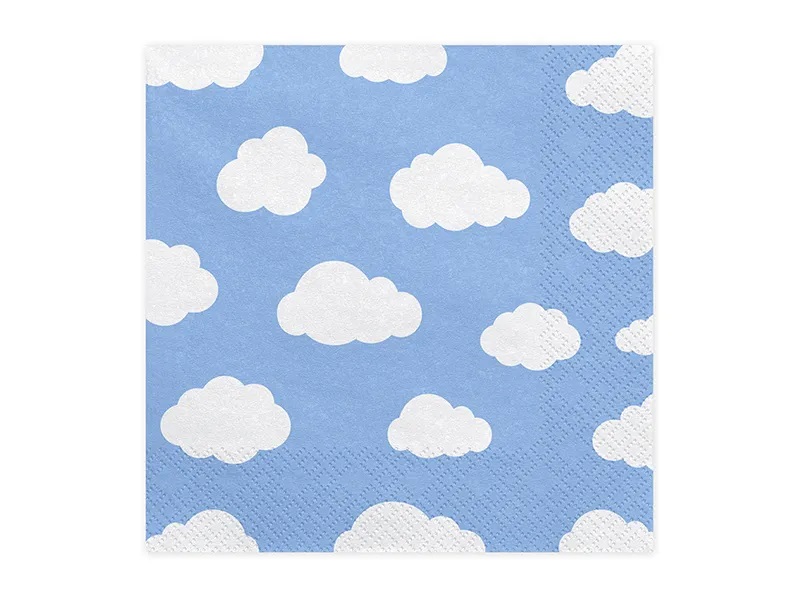 Levně PartyDeco Papierové servítky Obláčiky 33 x 33 cm