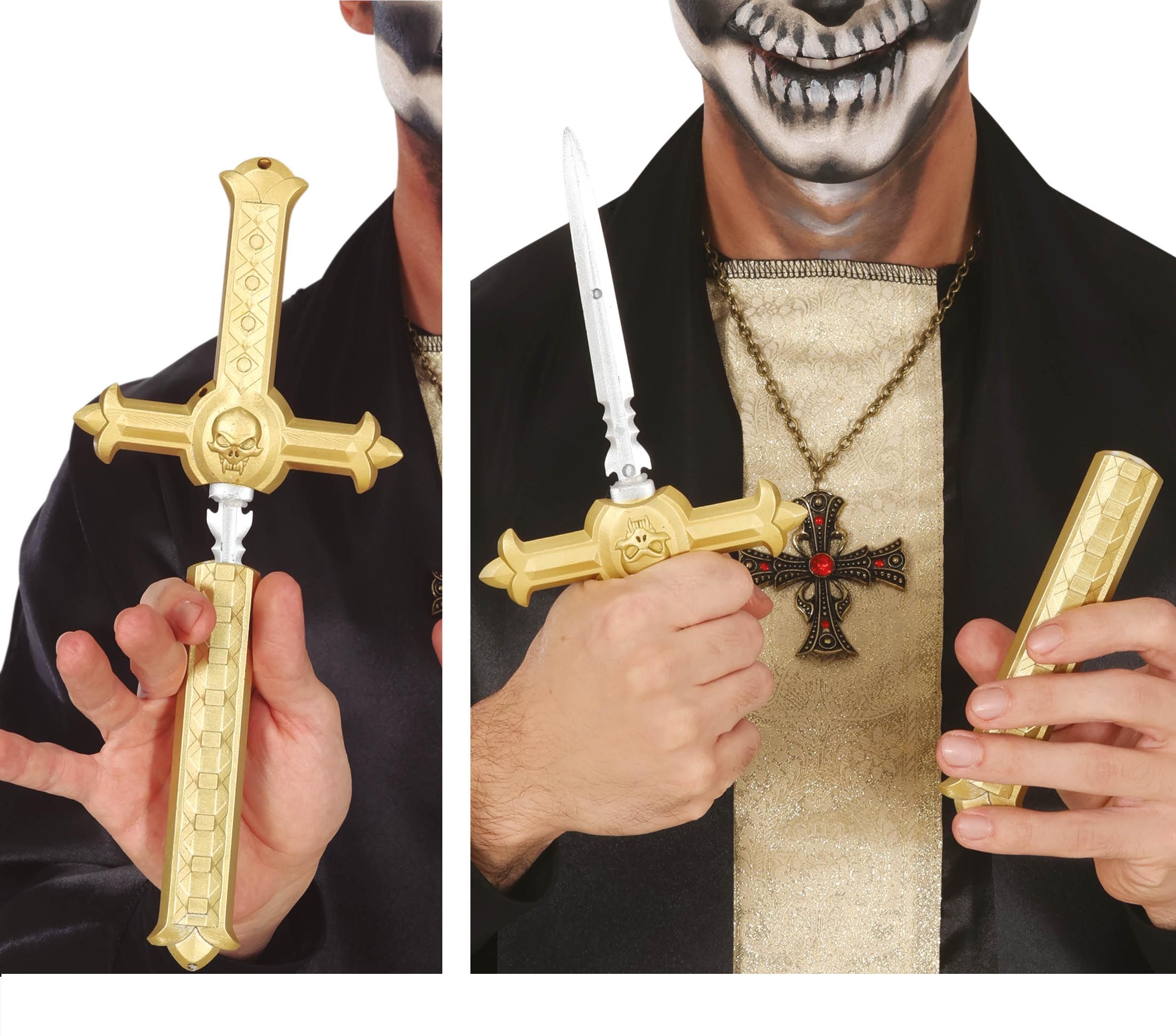 Levně Náhrdelník - Halloween kříž a dýka