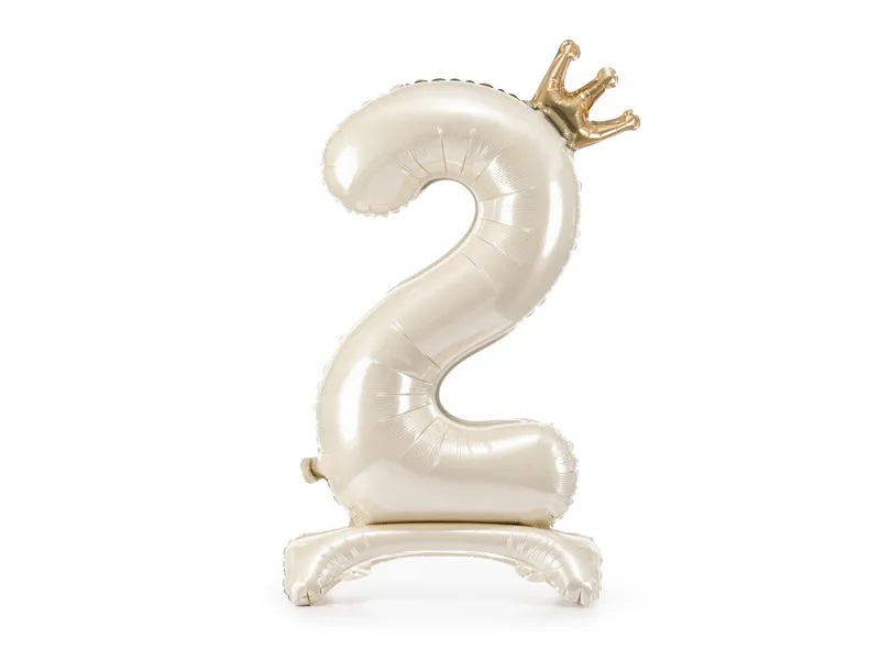 Levně Samostojící fóliový balón 2 - Satin cream 84 cm