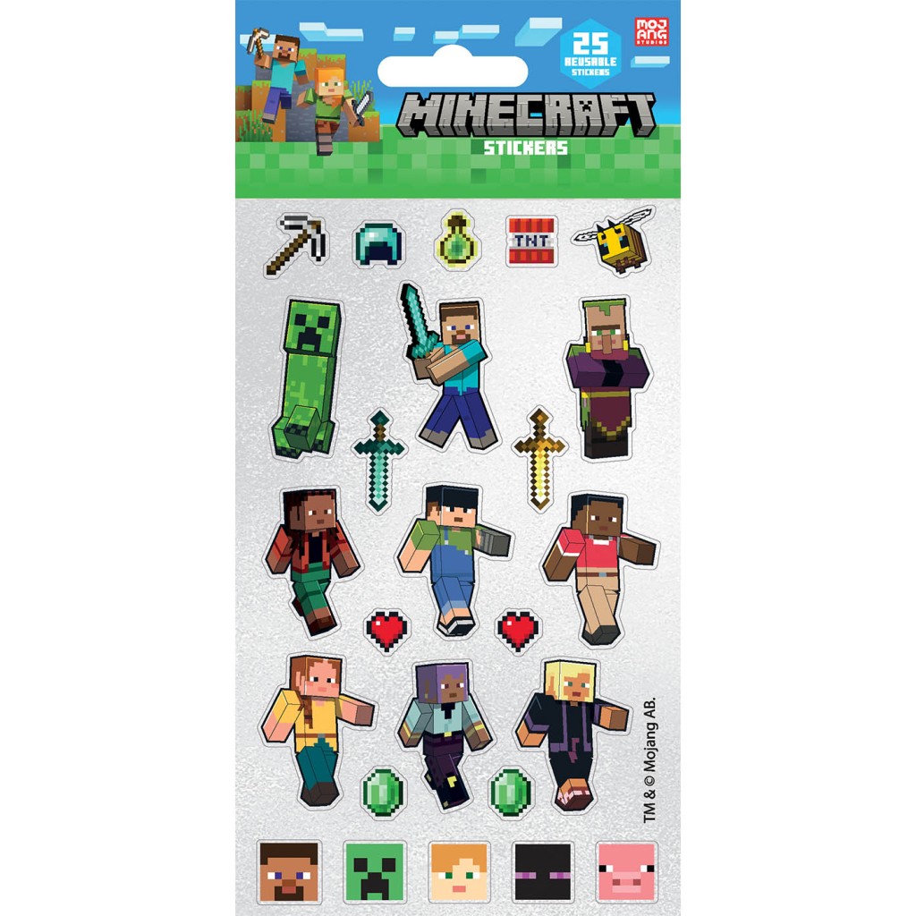 Levně Opakovaně použitelné samolepky - Minecraft 25 ks