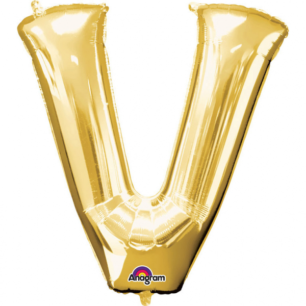 Amscan Fóliový balónek písmeno V 86 cm zlatý