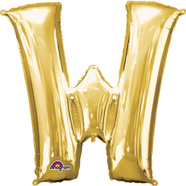 Levně Amscan Fóliový balónek písmeno W 86 cm zlatý