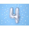 Fóliový balón Mini - Číslo 4 strieborný 35cm