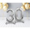 Samostojaci fóliový balón 3 strieborný 74 cm