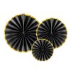 Rozety - čierne so zlatým okrajom 3 ks