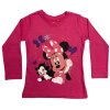 Dívčí tričko s dlouhým rukávem - Minnie Mouse tmavě růžové