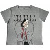 Dámske tričko 101 Dalmatíncov - Cruella sivé (Velikost - dospělý L)