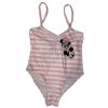 Jednodielne plavky - Minnie Mouse pruhované ružové (Velikost - děti 104/110)