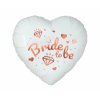 74112 foliovy balon srdce bride to be ruzovozlaty 46 cm