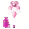 Personalizovaný helium párty set - Růžová srdíčka 31 ks