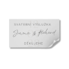 Šedá samolepka na výslužku Simona a Richard.