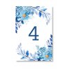 Číslo stola - Modré kvetiny (Zvolte množství od 1 ks do 10 ks)