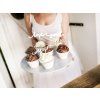 Ozdoby na cupcakes - Strieborné nápisy 6 ks