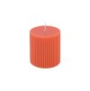 tangerine fluted pillar candle dia 7cm x 7 5cm
