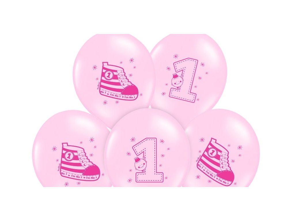 Balon 1. narodniny ruzovy
