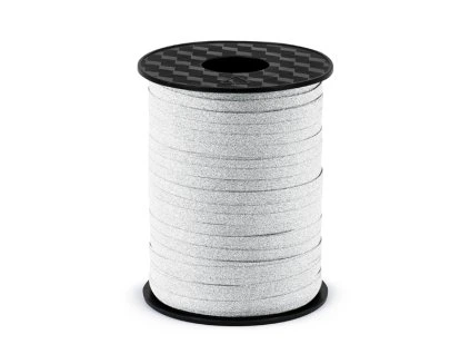 Stuha na balóny strieborná 225 m