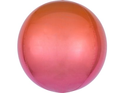 32663 ombre cerveno oranzovy foliovy balon gula