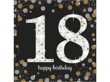Szalvéták 18. születésnap - csillogó arany