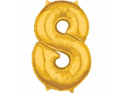 44432 foliovy balon narodeninove cislo 8 zlaty 66cm