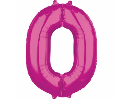 44477 foliovy balon narodeninove cislo 0 ruzovy 66cm