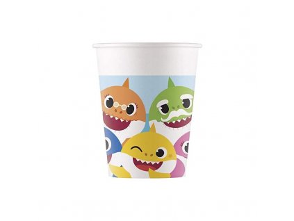 paper cups baby shark fun in the sun 200 ml pack of 8 cups