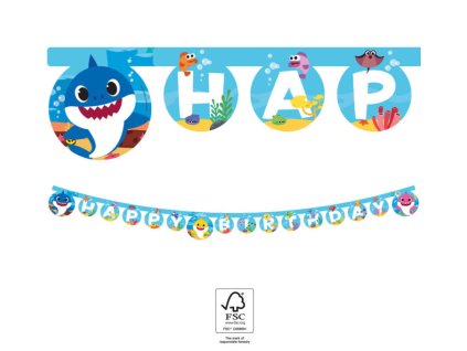 Happy Birthday banner - Baby Shark