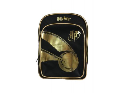 93541 HP Golden Snitch BTS Backpack Polyester Black Gold 280x380x150mm Front WEB