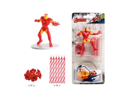 57690 2 figurka na tortu a sviecky iron man avengers