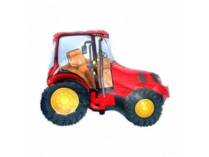 55533 1 foliovy balon cerveny traktor 60 cm