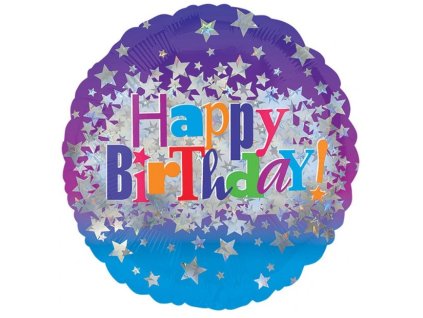 53570 foliovy balon happy birthday hviezdy 43 cm