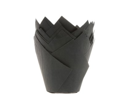 Muffin papír kosárkák - fekete tulipán 36 db