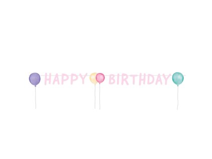 58146 banner happy birthday pastelove balony 150 x 13 8 cm