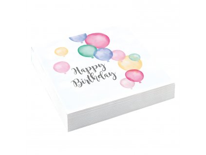 58137 1 servitky happy birthday pastelove balony 33 x 33 cm