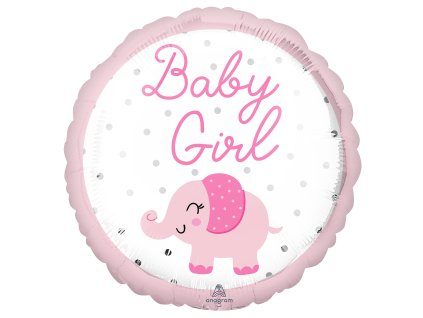 58449 1 foliovy balon baby girl ruzovy slonik