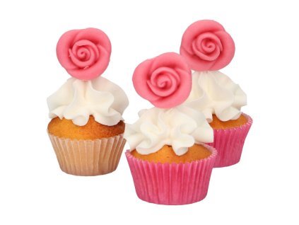 Rózsaszín marcipán rózsák 6 db